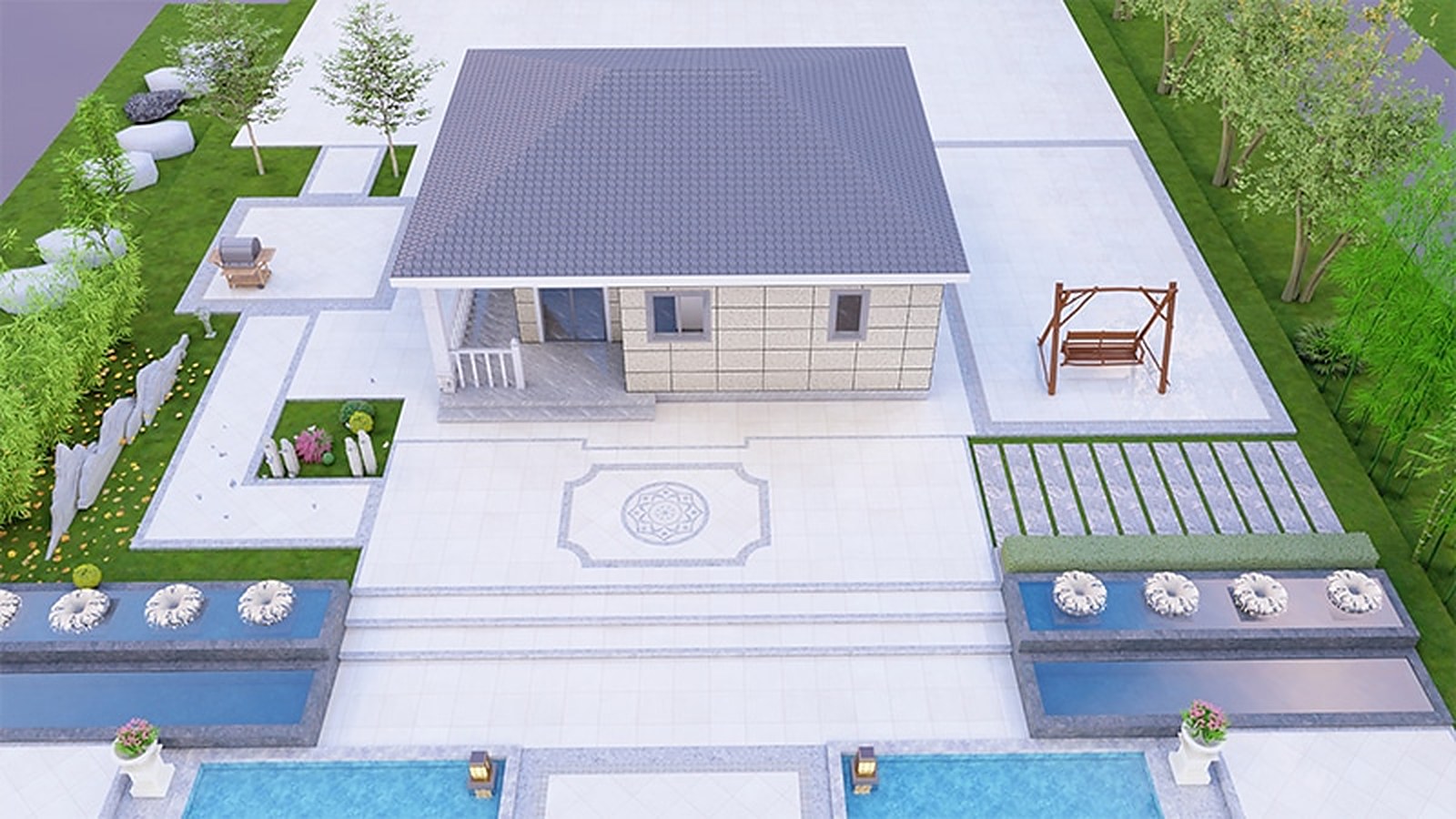 British Courtyard Light Steel Villa - Image 3